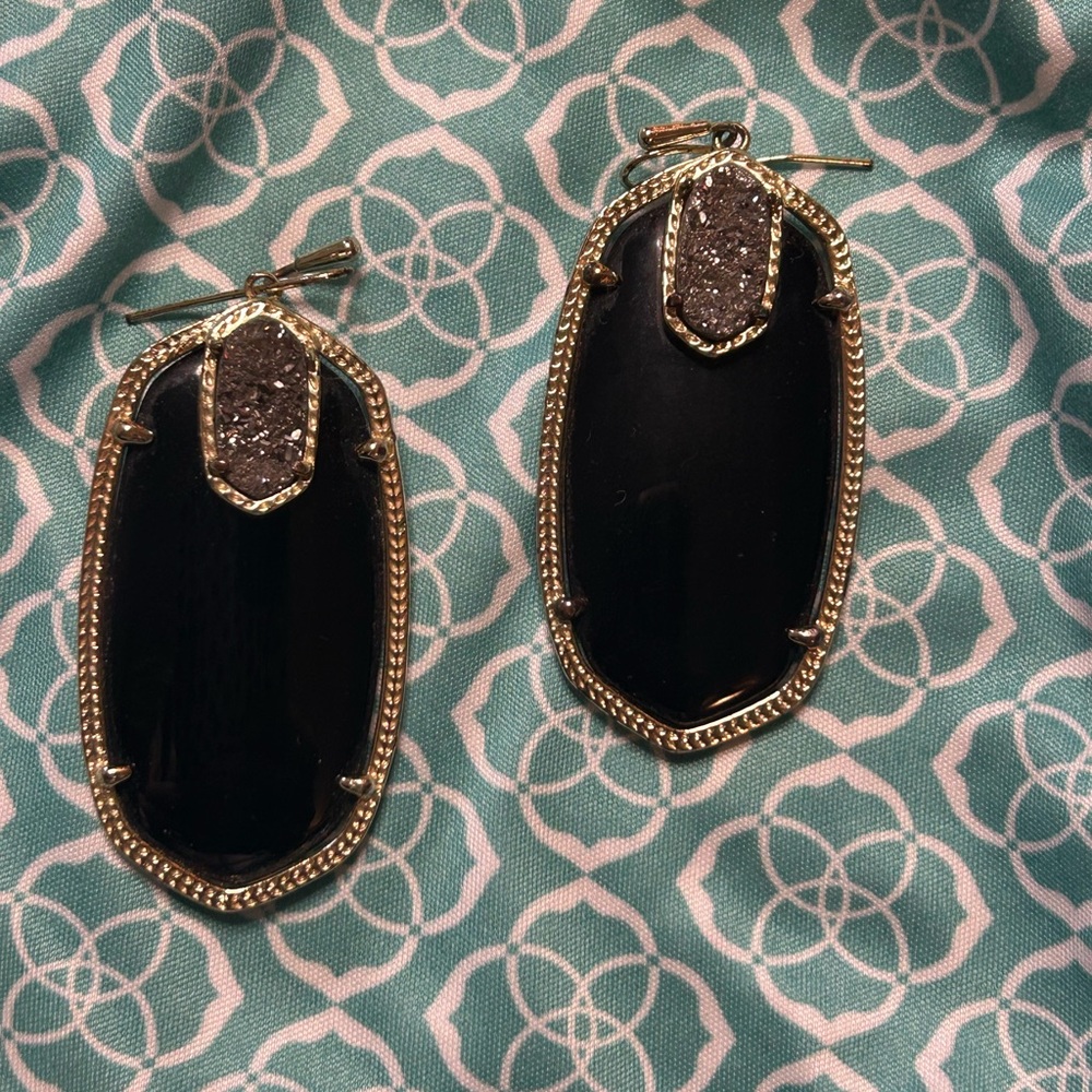 Kendra Scott Black and Gold Earrings